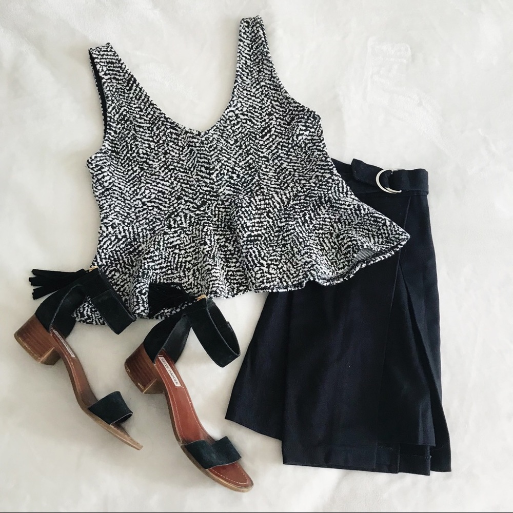 H&M printed peplum tank